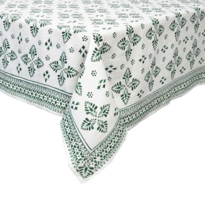 Iberian Border Tablecloth, Evergreen, 60" X 120" 