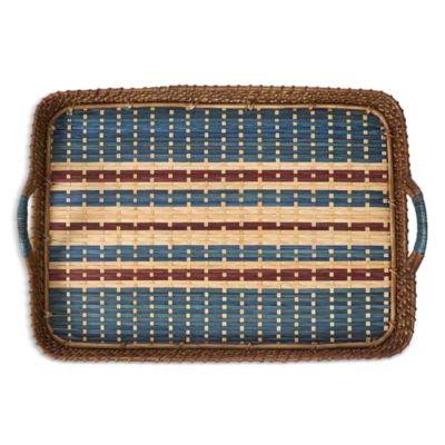 Danish Stripe 18&amp;quot; Tray, Navy