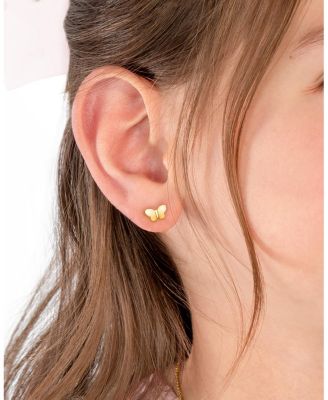 Girls' 14K Gold Little Butterfly Studs Screw Back Earrings