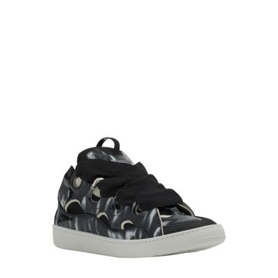 Unisex Curb Leather Sneakers with Sparkles