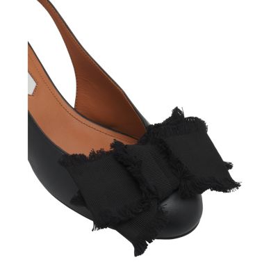 Women&#39;s Leather Heeled Slingback Ballerina