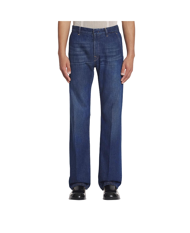 Lanvin Straight Fit Denim Pants In Light Wash In Blue