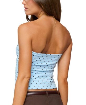 Polka Dot Built In Bra Tube Top