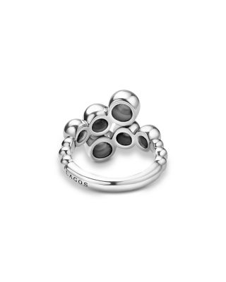 Sterling Silver Caviar Bubbly Beaded Bypass Ring