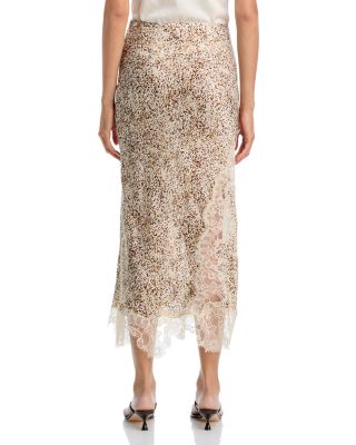 Lace Inset Midi Skirt - Exclusive