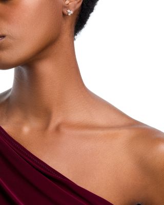 Diamond Flower Stud Earrings in 14K Yellow Gold, 0.5 tcw