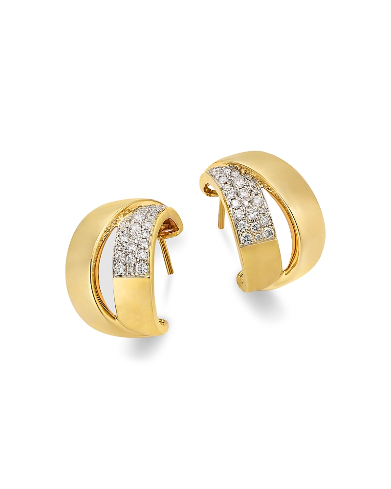Bloomingdale's Fine Collection Diamond Huggie Earrings In 14k Yellow Gold, 0.4 Tcw In Gold