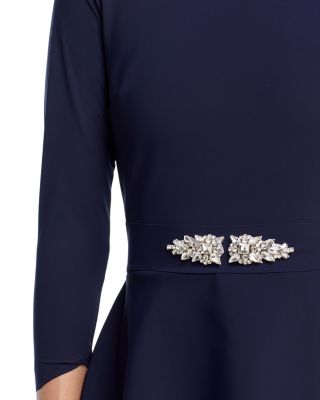 Haby Peplum Mock Neck Dress