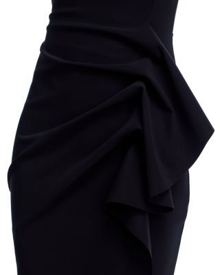 Wang 3/4 Sleeve Side Ruffle Dress
