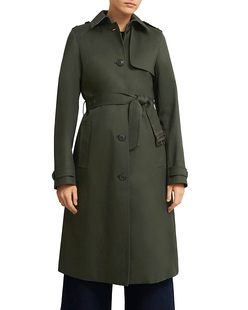 Hobbs London Petite Hallie Trench Coat In Green