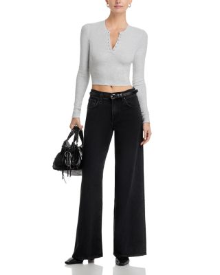 Atomic High Rise Wide Leg Jeans in Stone