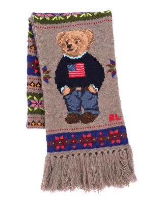 Bear Intarsia Fair Isle Scarf