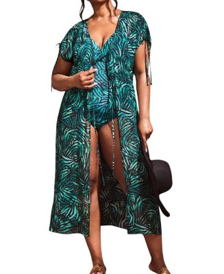 Live Unlimited Abstract Drawstring Shoulder Kimono | Bloomingdale's ...