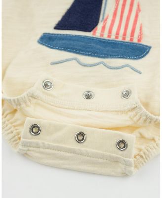Boys' Slub Bubble - Sailboat Applique - Baby