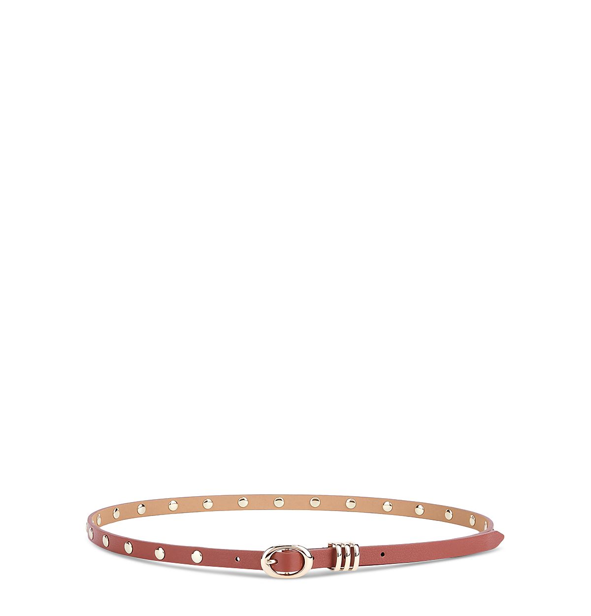 Ettika Women's Classic Studded Skinny Leather Belt