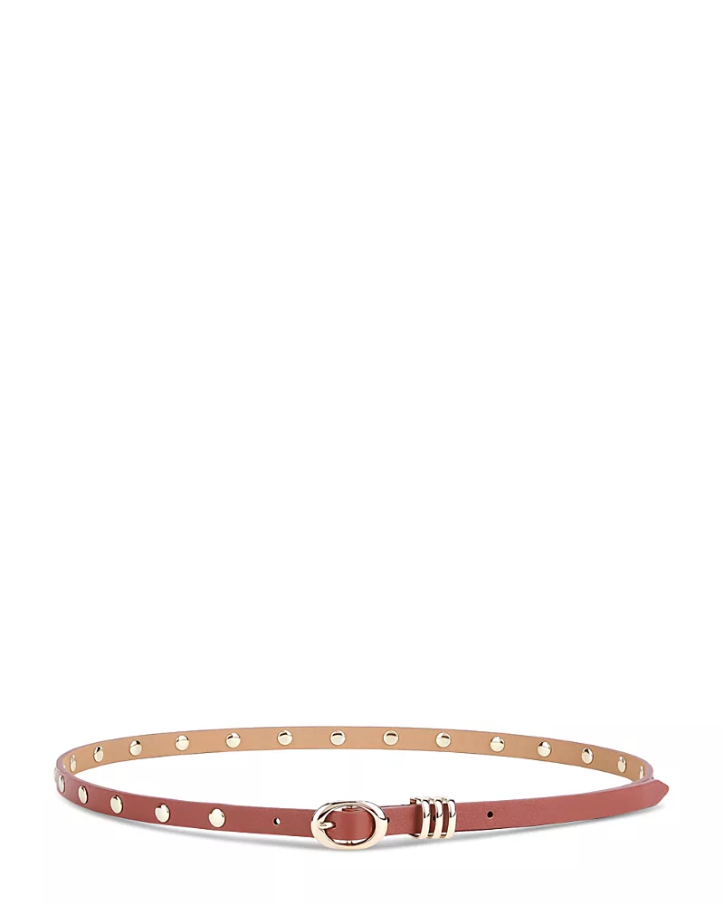 Ettika Women's Classic Studded Skinny Leather Belt