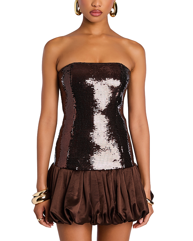 Retroféte Anika Sequin Bubble Dress In Brown