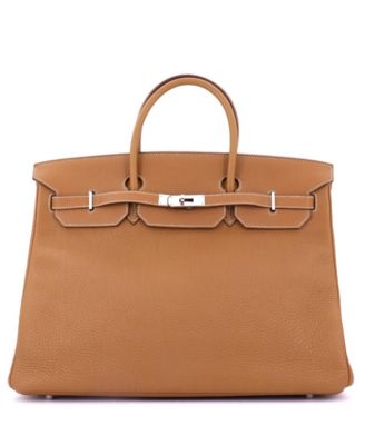Pre-Owned HERMÈS - Birkin 40 Handbag Brown Togo with Palladium Hardware