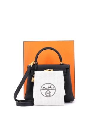 Kelly 25 Handbag Black Togo with Gold Hardware