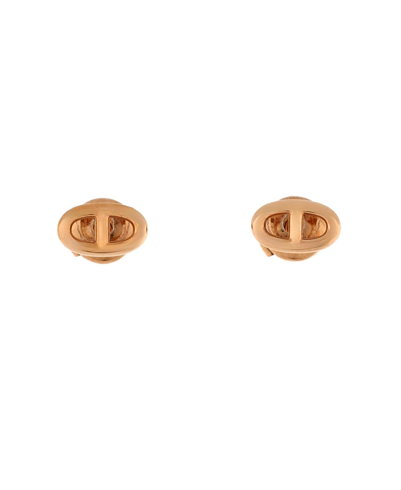 Pre-owned Pre-owned Hermes Hermes Very Small Farandole Stud Earrings 18k Rose Gold In Pink