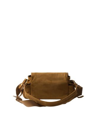 Prada Explore Medium Suede Shoulder Bag With Flap
