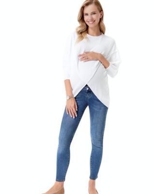 Let Loose Crossover Long Sleeve Maternity Nursing Knit Sweater