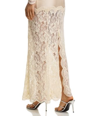 Floral Lace Mock Neck Maxi Dress