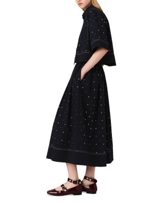 Studded Cropped Shirt & Skirt 