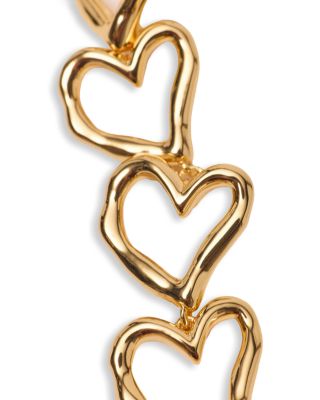 Asymmetric Heart Earrings, 0.6"L & 2.2"L