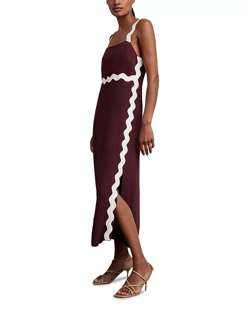 Reiss Asher Wave Craft Midi Dress