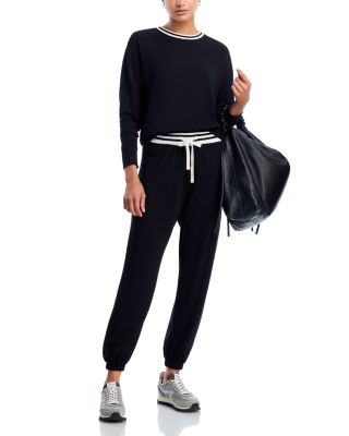 Splits59 Andie Oversized Fleece Sweatpant With Stripe