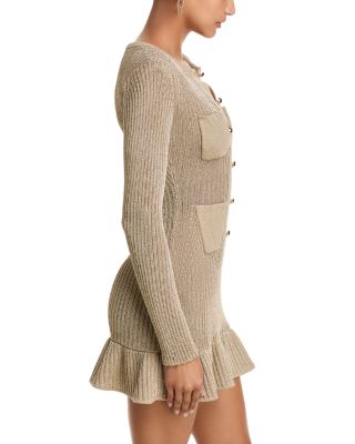 Metallic Knit Mini Dress