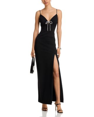 V Neck Slit Front Dress - Exclusive 