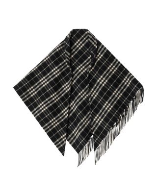Black and Calico Check Wool Cashmere Cape