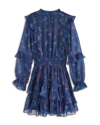 Girls' Long Sleeve Ruffle Dress, Little Kid, Big Kid - Exclusive