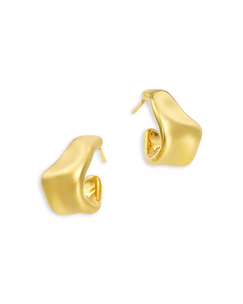 Bloomingdale's Fine Collection Sculptural Hoop Earrings in 14K Yellow Gold