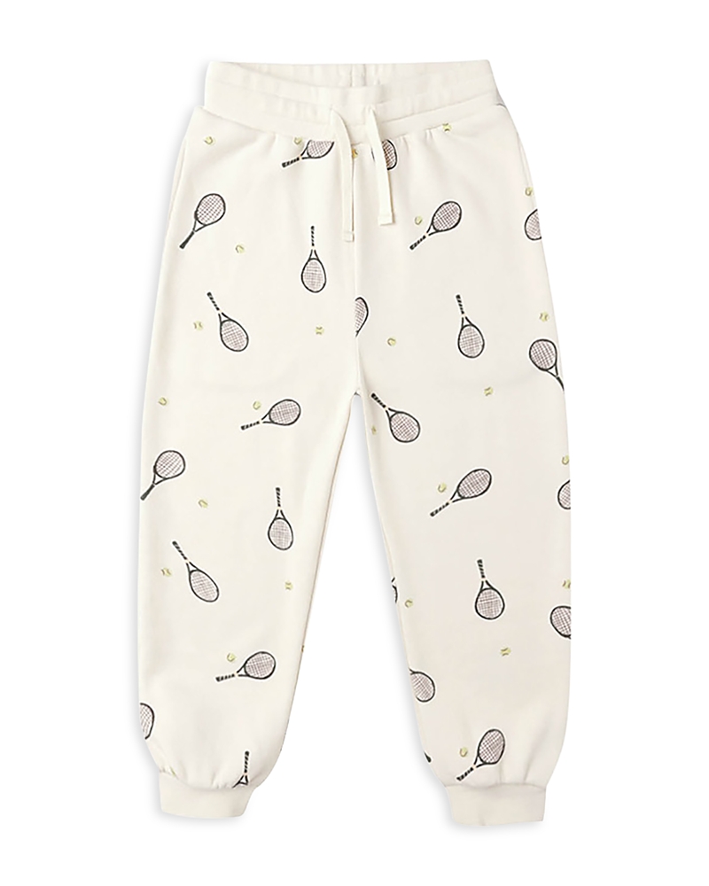 Rylee + Cru Boys' French Terry Relaxed Fit Tennis Print Sweatpants - Little Kid In Brown