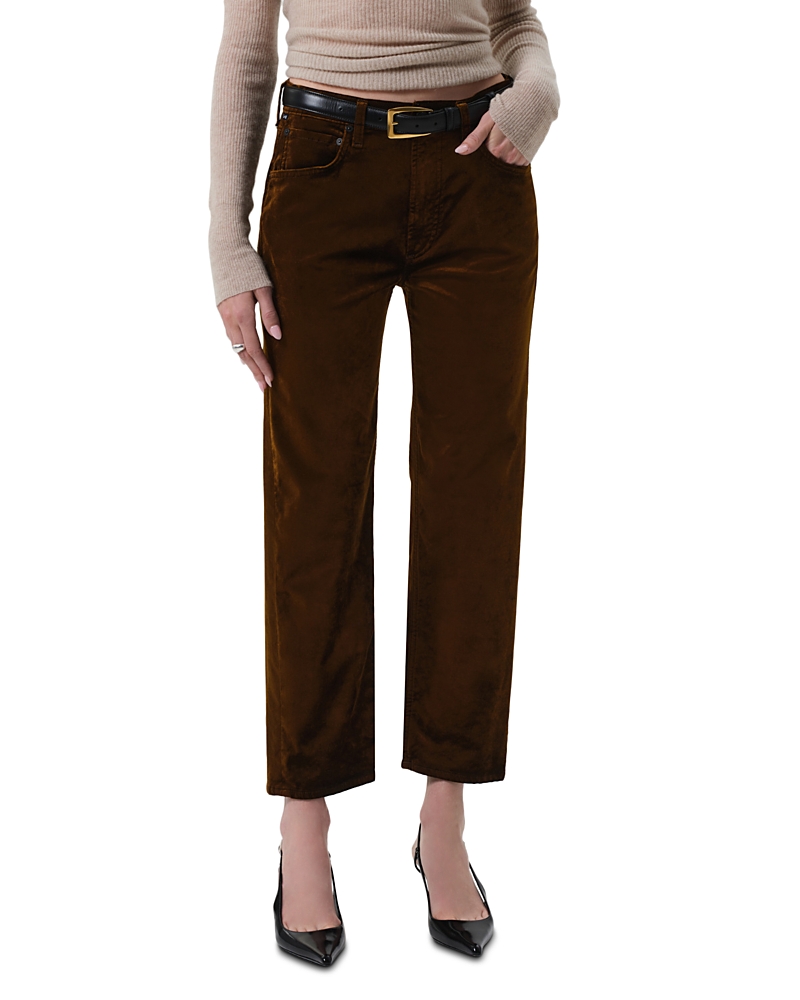 Citizen Of Humanity Citizens Of Humanity Delfina High Rise Straight Leg Jeans In Golden In Burgundy