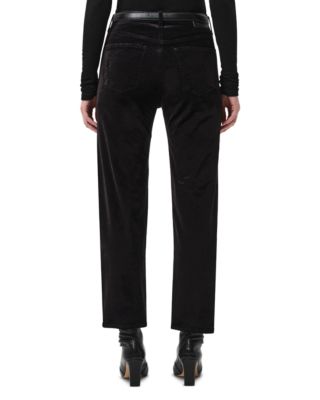 Delfina High Rise Straight Leg Jeans in Black