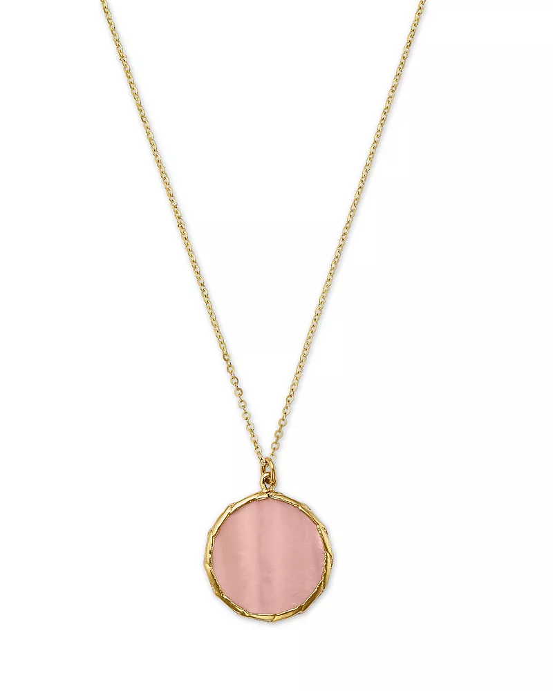 Bloomingdale's Fine Collection Pink Mother of Pearl Bezel Pendant Necklace in 14K Yellow Gold, 16