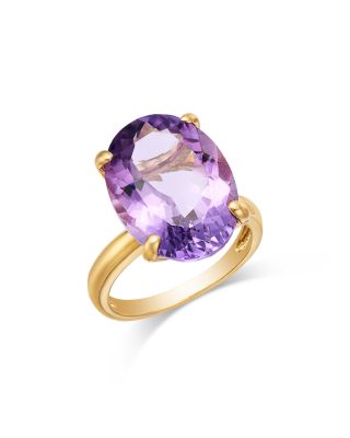 Rose Amethyst Ring in 14K Yellow Gold