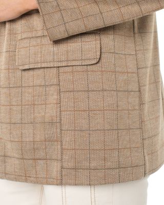 Boyfriend Grid Print Blazer