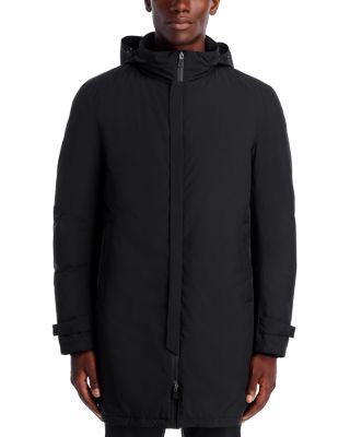 Functional Wardrobe Waterproof Down Overcoat with Hidden Hood