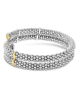 18K Yellow Gold & Sterling Silver Signature Caviar Versa Wrap Bracelet