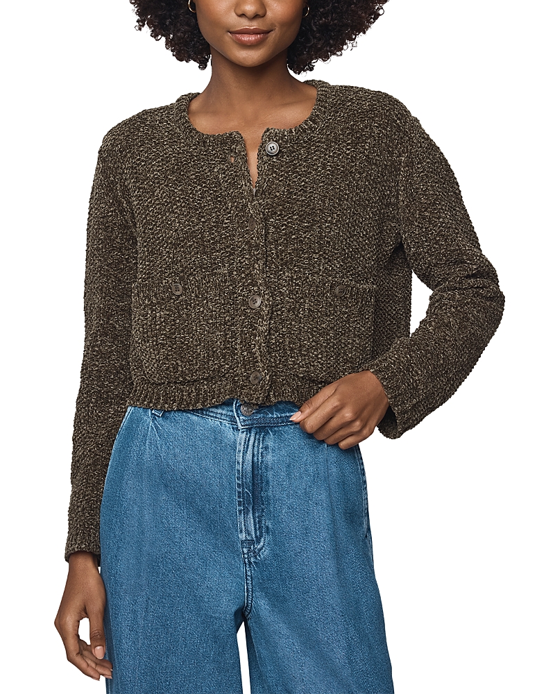 Splendid Andrea Crop Cardigan In Brown