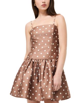 Structured Taffeta Polka Dot Dress