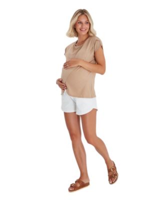 Handy Crossover Short Sleeve Cotton Maternity/Nursing Top