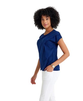 Handy Crossover Short Sleeve Cotton Maternity/Nursing Top
