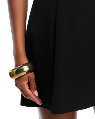 Square Neck Inverted Pleat Mini Dress