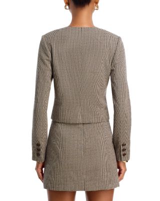 Houndstooth Cropped Jacket